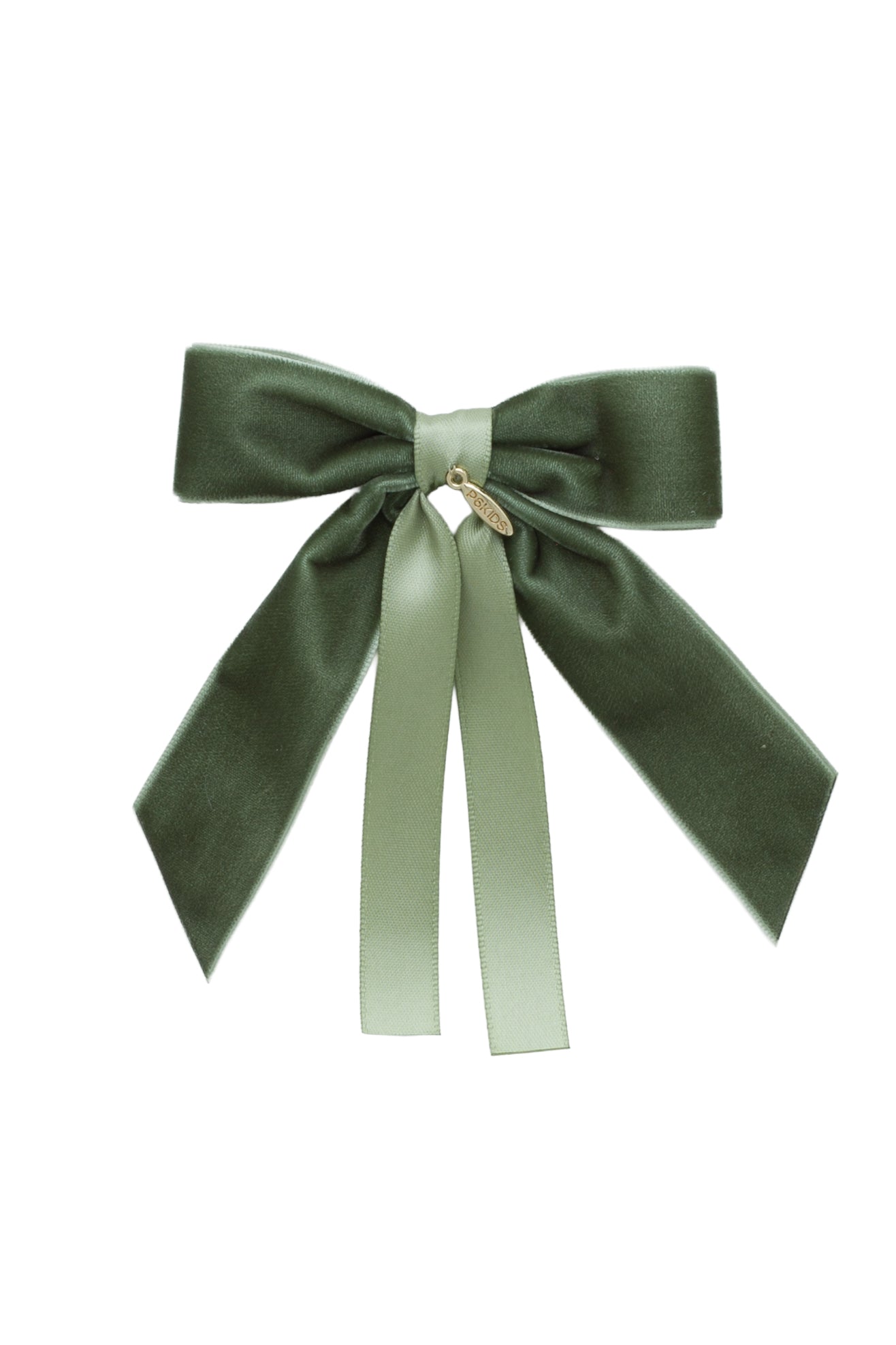 Arabesque Velvet Small Clip - Forest Green Moss