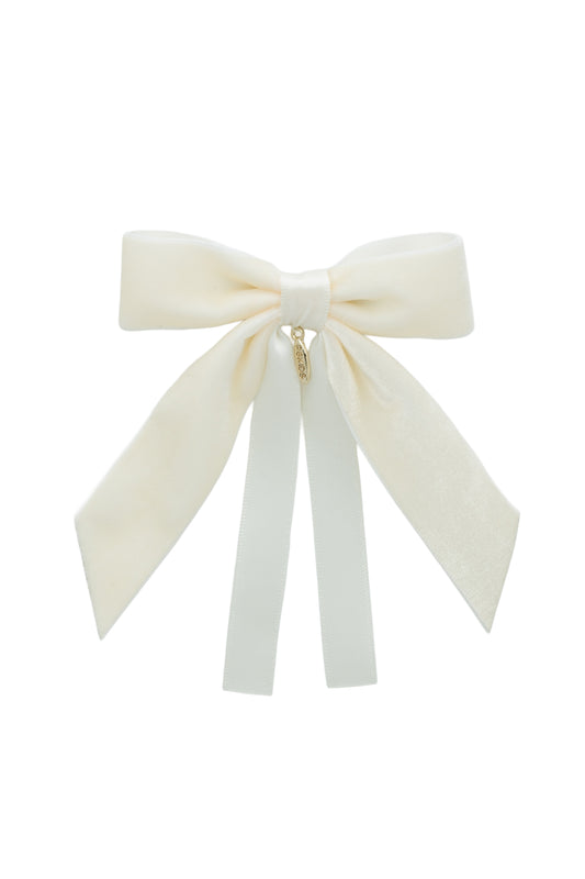 Arabesque Velvet Small Clip - Ivory