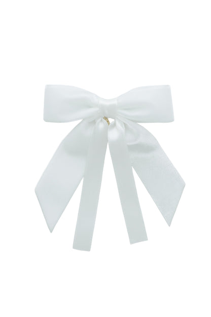 Arabesque Velvet Small Clip - White