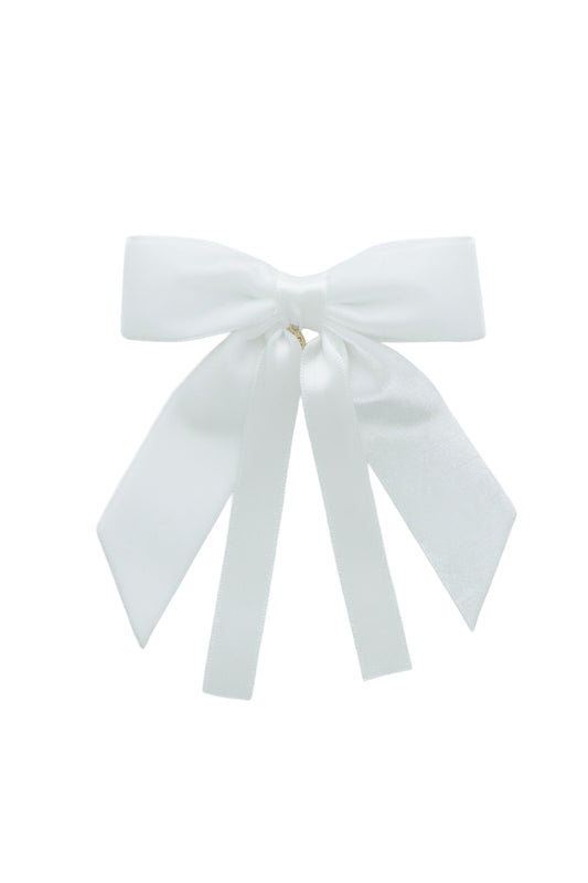 Arabesque Velvet Small Clip - White