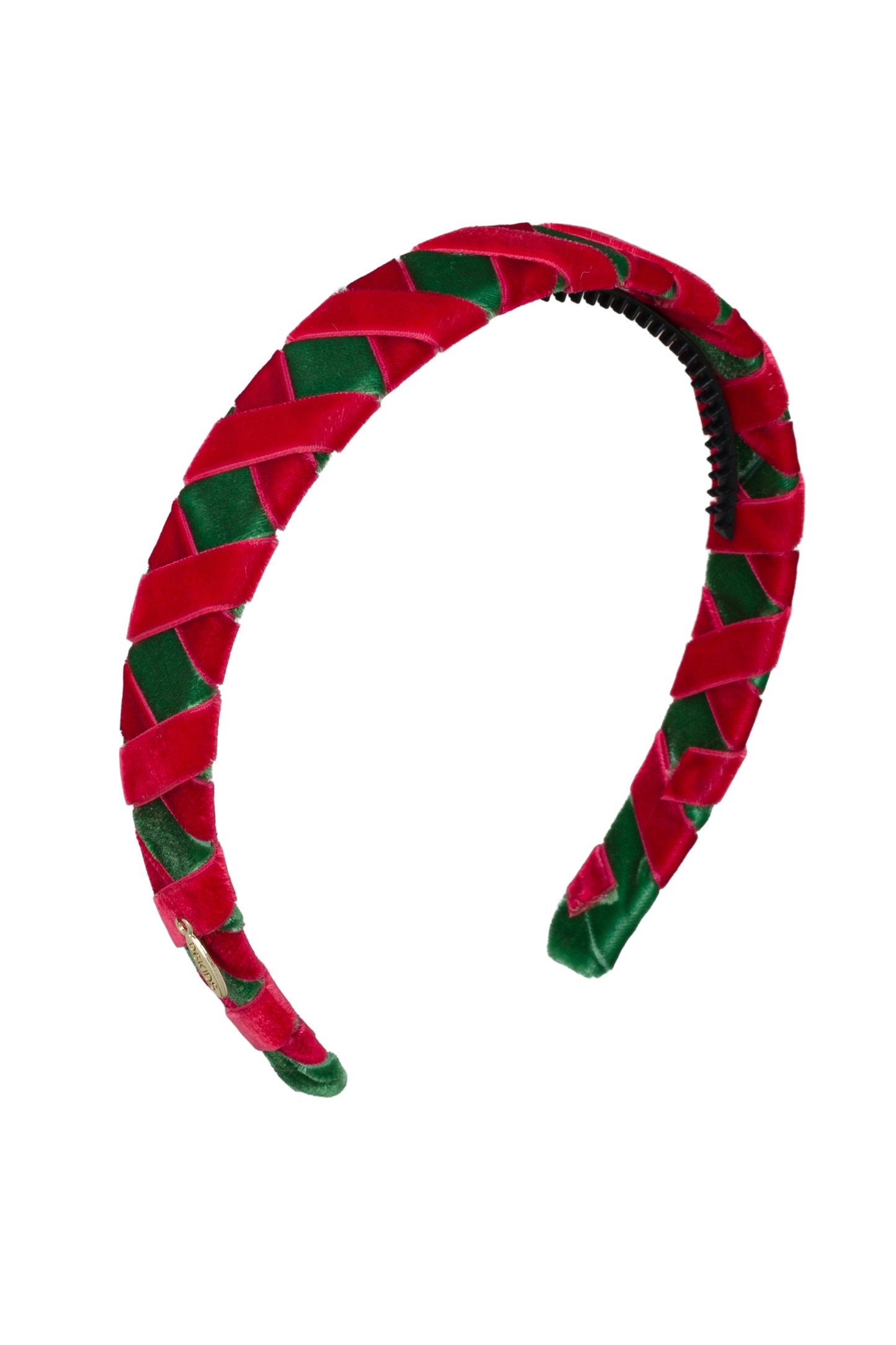 Ballet Slippers Velvet Headband - Emerald Green/Red