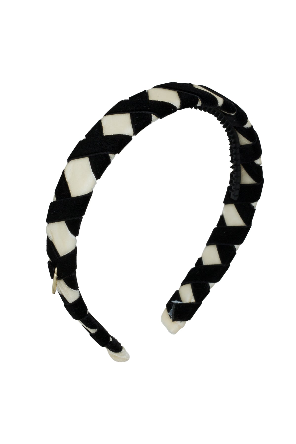 Ballet Slippers Velvet Headband - Ivory/Black