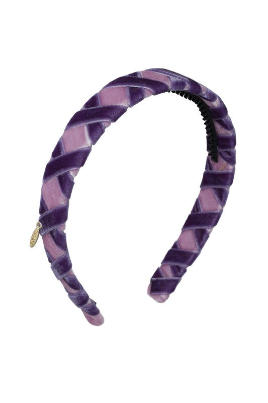 Ballet Slippers Velvet Headband - Lilac/Dark Purple
