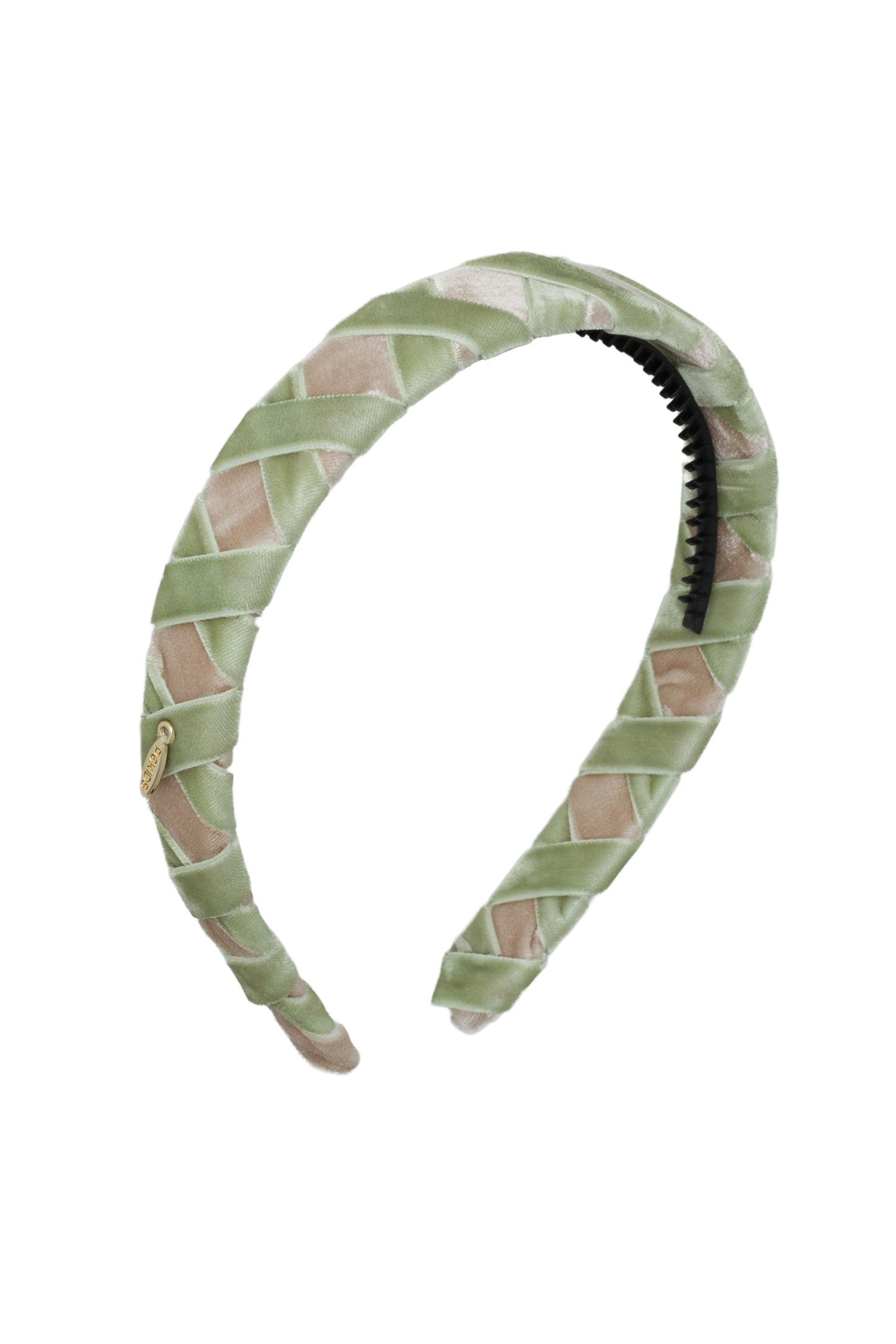 Ballet Slippers Velvet Headband - Taupe/Antique Green