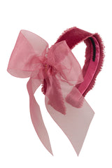 Belle Organza Fringe Headband - Cranberry (Handmade in the USA!)