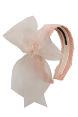 Belle Organza Fringe Headband - Pink Salmon (Handmade in the USA!)