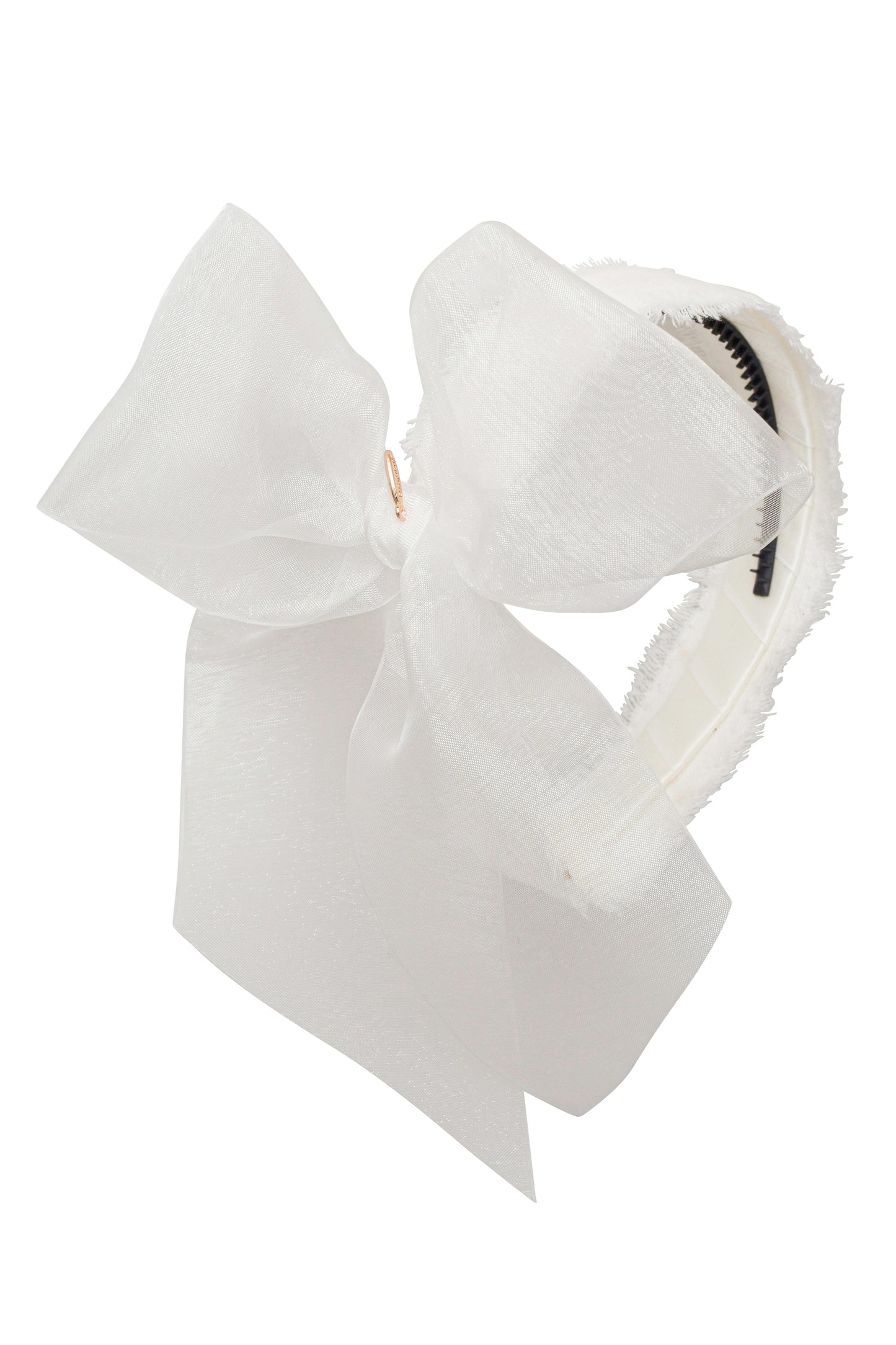 Belle Organza Fringe Headband - White (Handmade in the USA!)