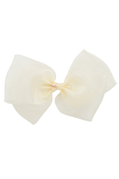 Dahlia Organza Clip - Ivory (Handmade in the USA!)