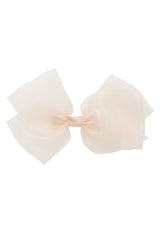 Dahlia Organza Clip - Palest Peach (Handmade in the USA!)