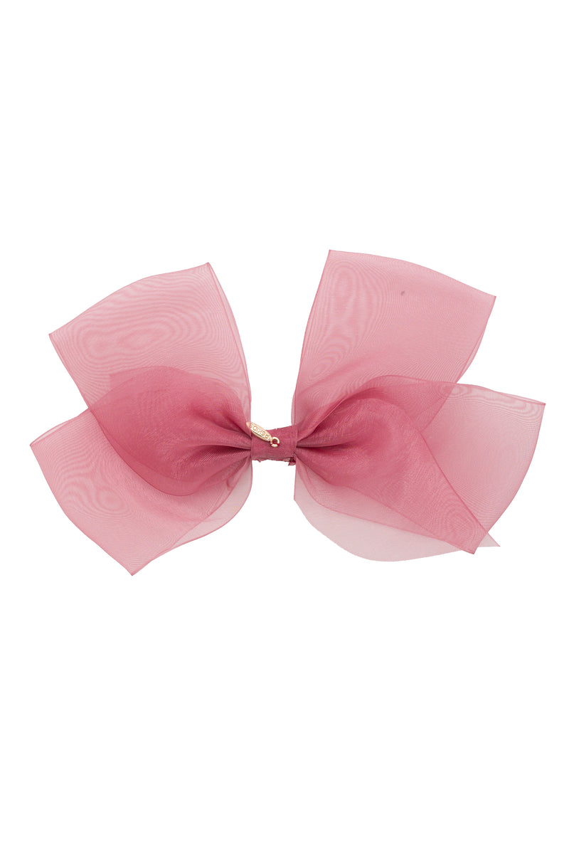 Dahlia Organza Clip - Cranberry (Handmade in the USA!)