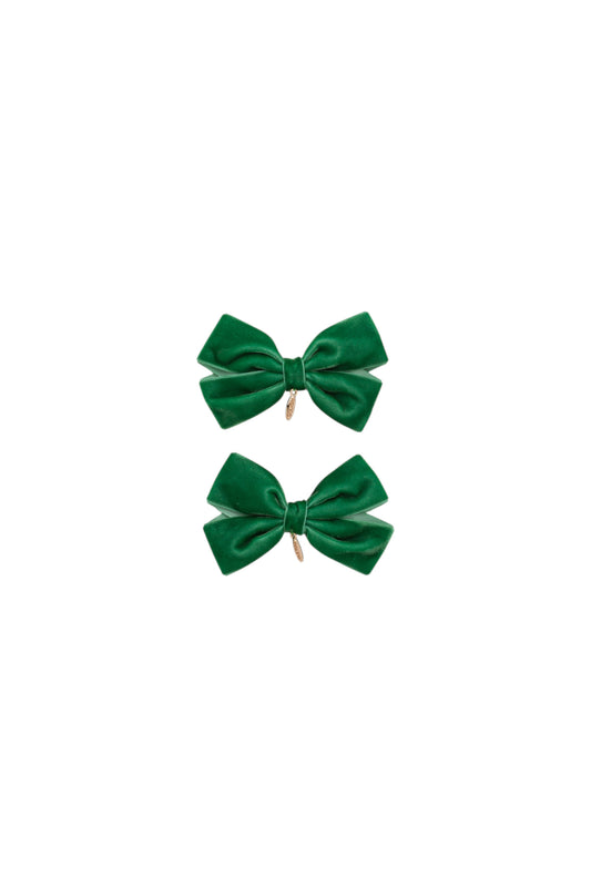 Mini Dahlia Piggy Clip Set - Emerald Green