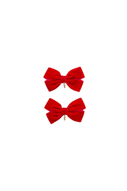 Mini Dahlia Piggy Clip Set - Red
