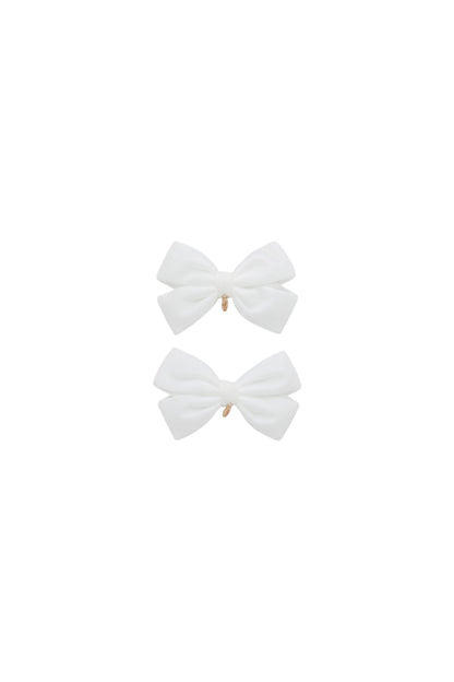 Mini Dahlia Piggy Clip Set - White