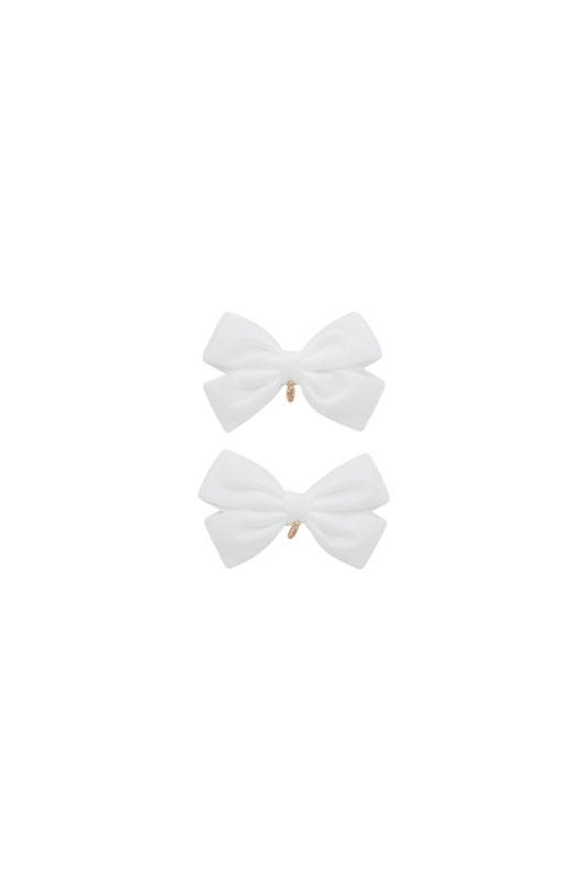 Mini Dahlia Piggy Clip Set - White