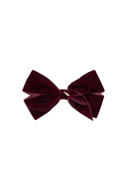 Dahlia Velvet Clip - Burgundy