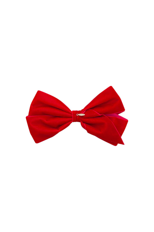 Dahlia Velvet Clip - Red