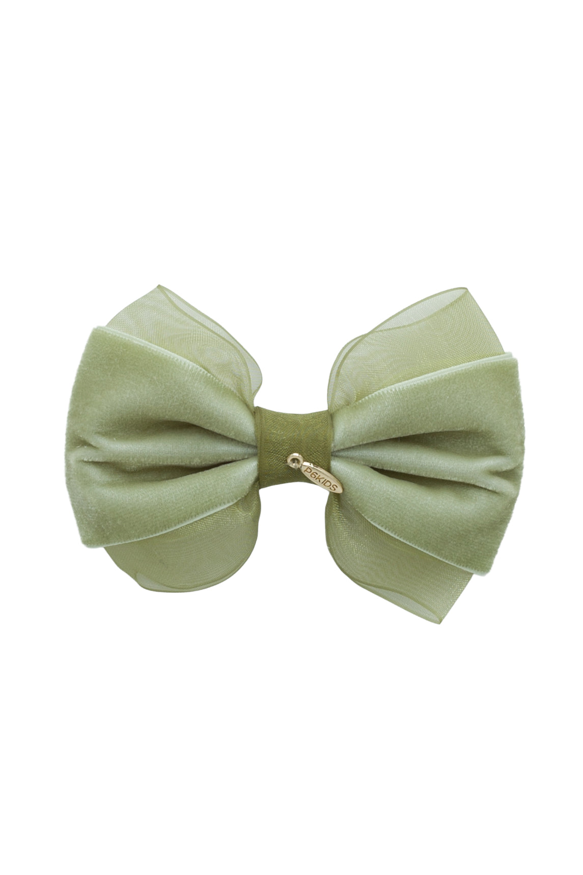 Demi Velvet Bow Clip - Antique Green