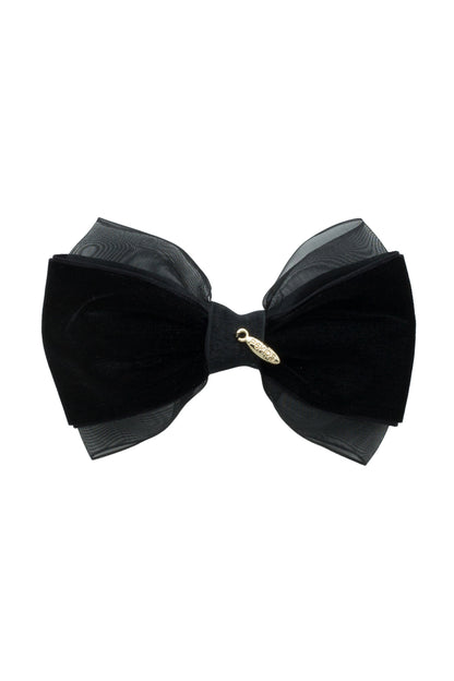 Demi Velvet Bow Clip - Black