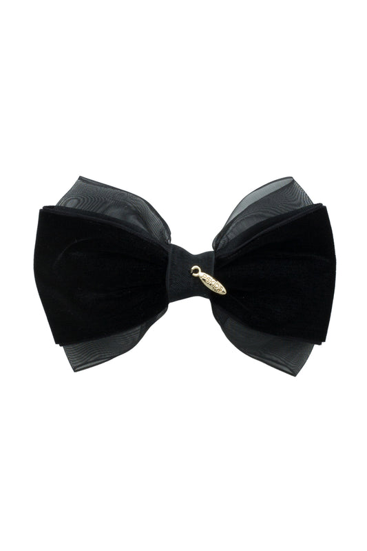 Demi Velvet Bow Clip - Black