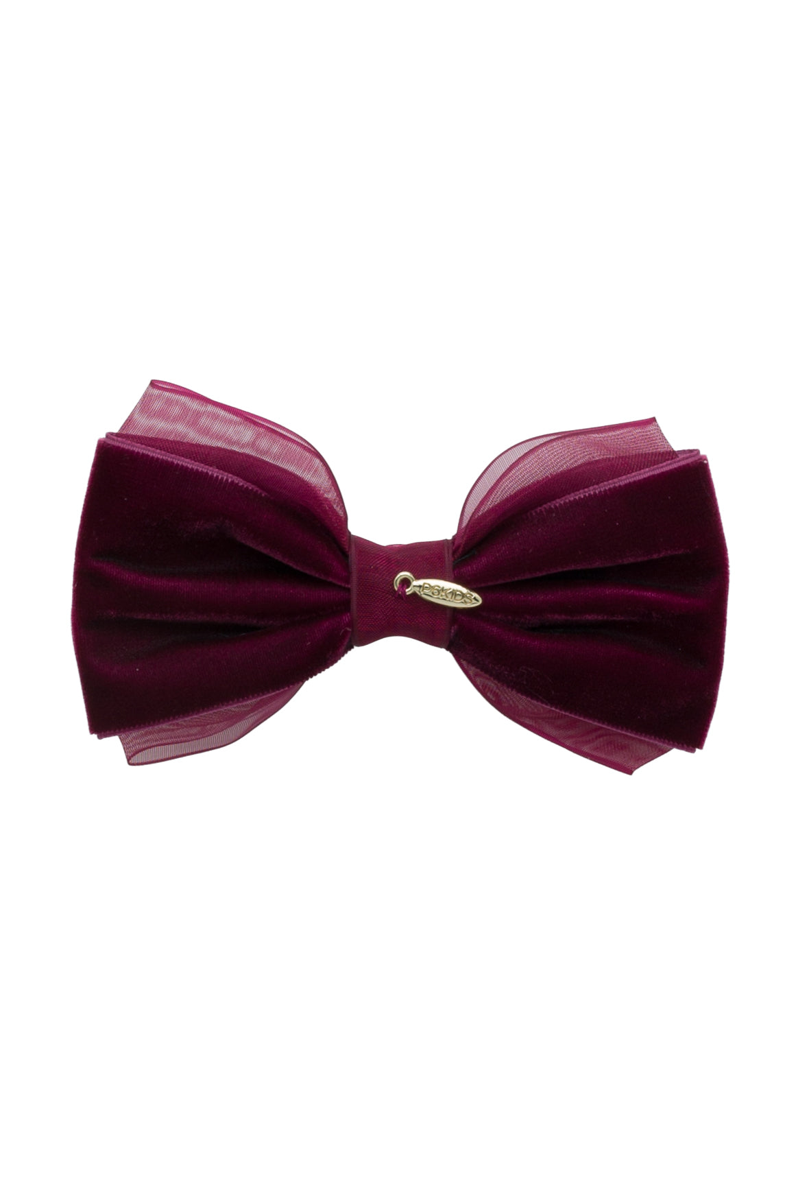 Demi Velvet Bow Clip - Burgundy Wine