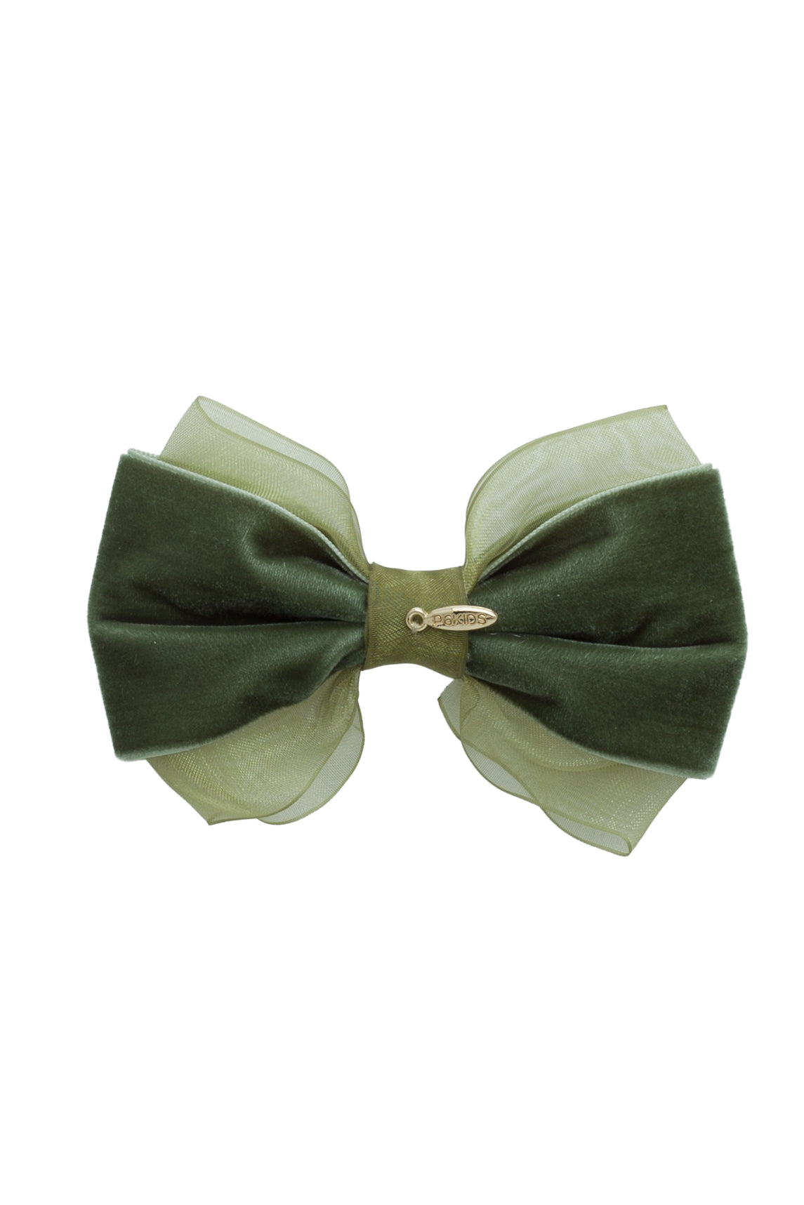 Demi Velvet Bow Clip - Forest Green Moss