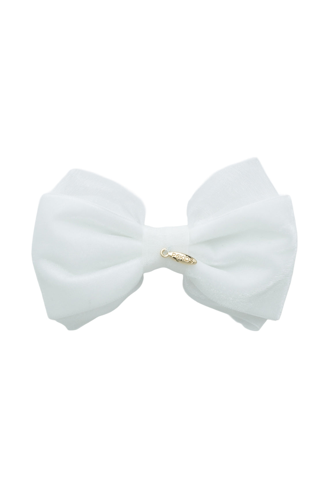 Demi Velvet Bow Clip - White