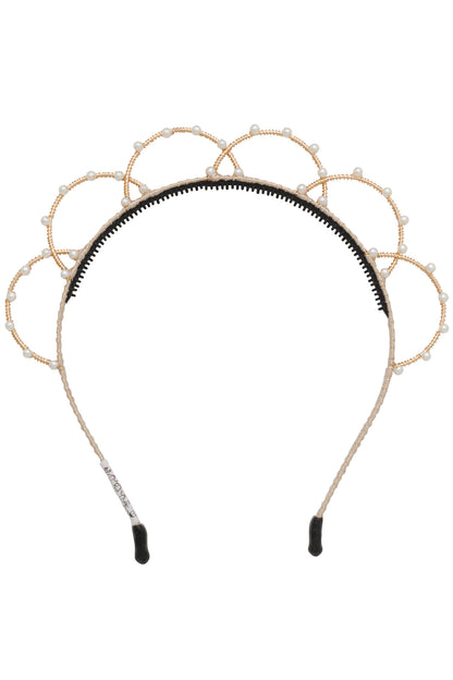 Dew Dropped Petals Headband - Gold/Pearl