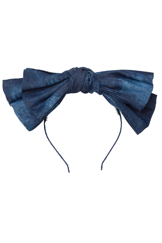 Floppy Denim Headband - Blue Tie Dye