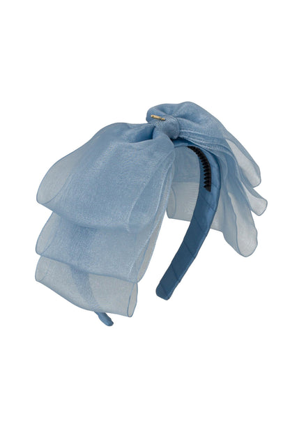Heather Organza Headband - Antique Blue