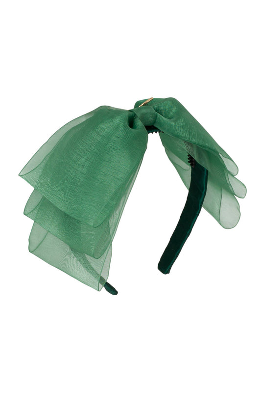 Heather Organza Headband - Forest Green