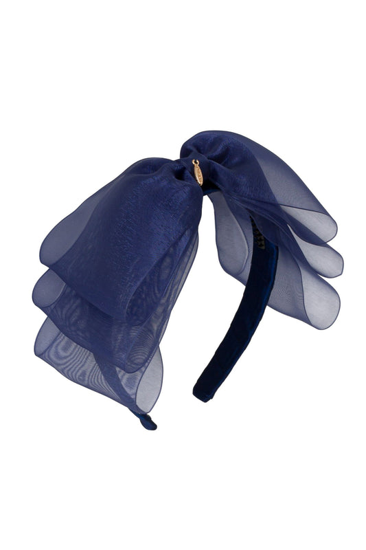 Heather Organza Headband - Navy