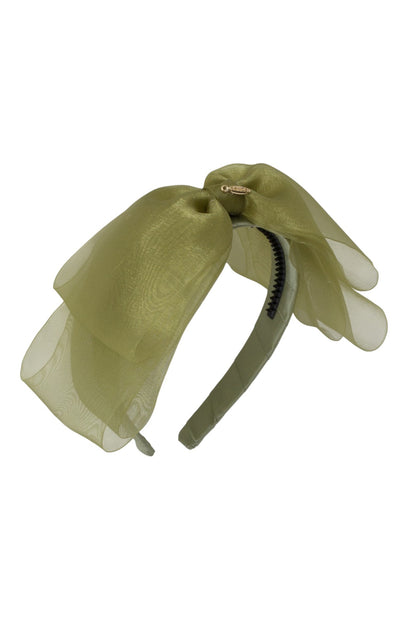 Heather Organza Headband - Willow Olive Green