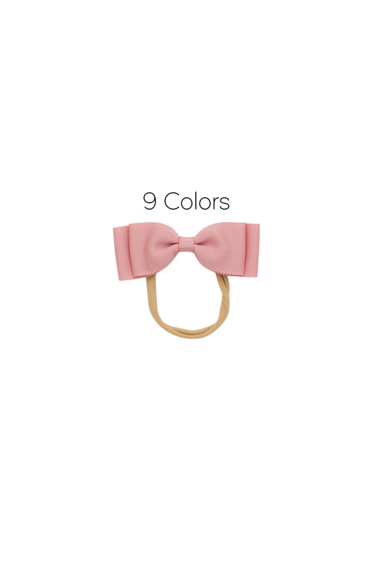 Heather Petersham Bow Newborn - Available in 9 Colors