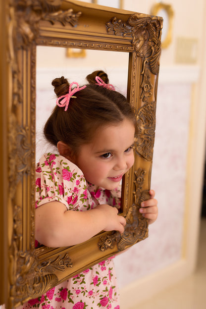 Mini Glitter Bows Clip Set of 2 - Passion Fruit