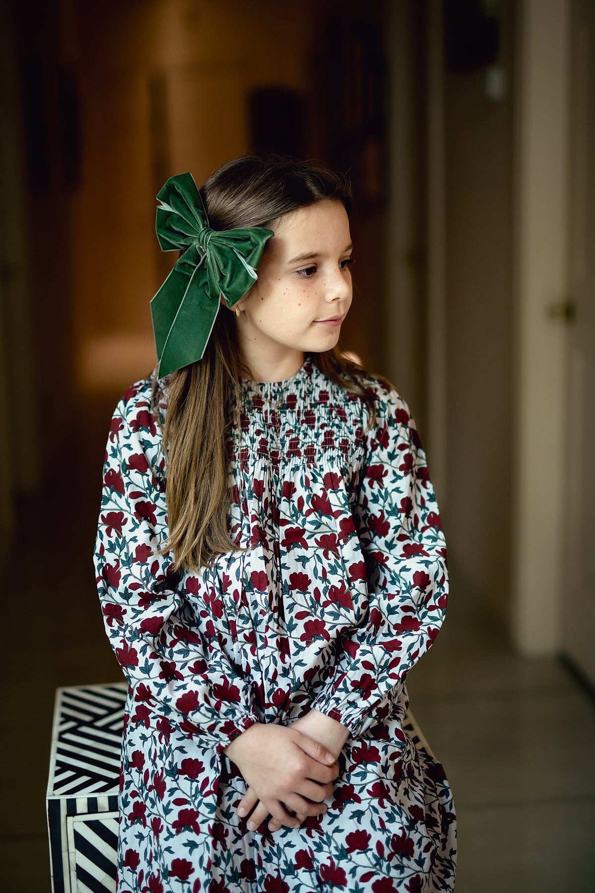 Oversized Bow Velvet Clip - White (Handmade in the USA!)