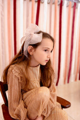 Oversized Organza Bow Clip  - Sweet Nectar (Handmade in the USA!)