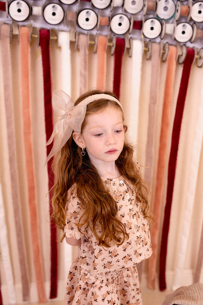 Belle Organza Fringe Headband - Cranberry (Handmade in the USA!)