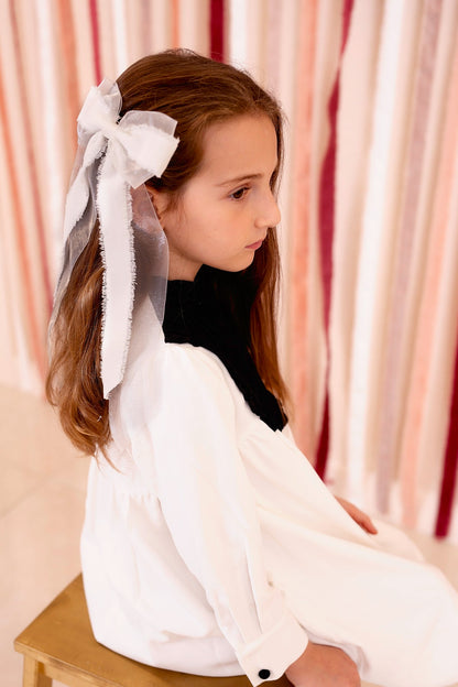 Primrose Princess Long Tail Bow Clip - Spruce Green (Handmade in the USA!)