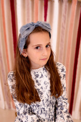 Primrose Bow Headband - Antique Blue (Handmade in the USA!)