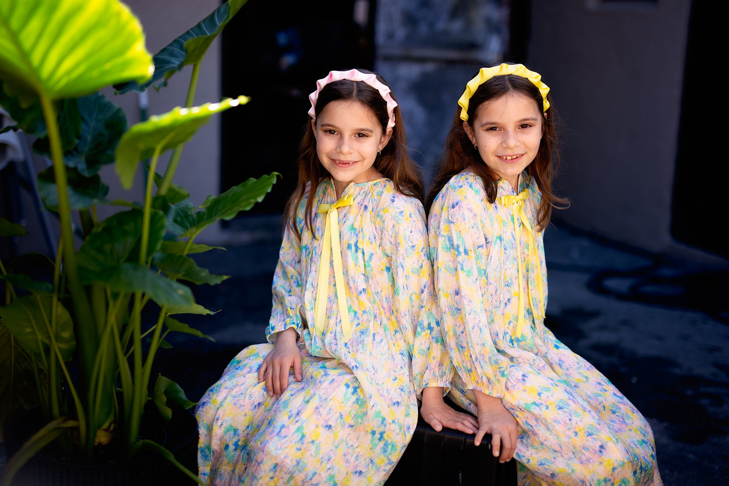 Twisted Duo Headband - Lemon Yellow