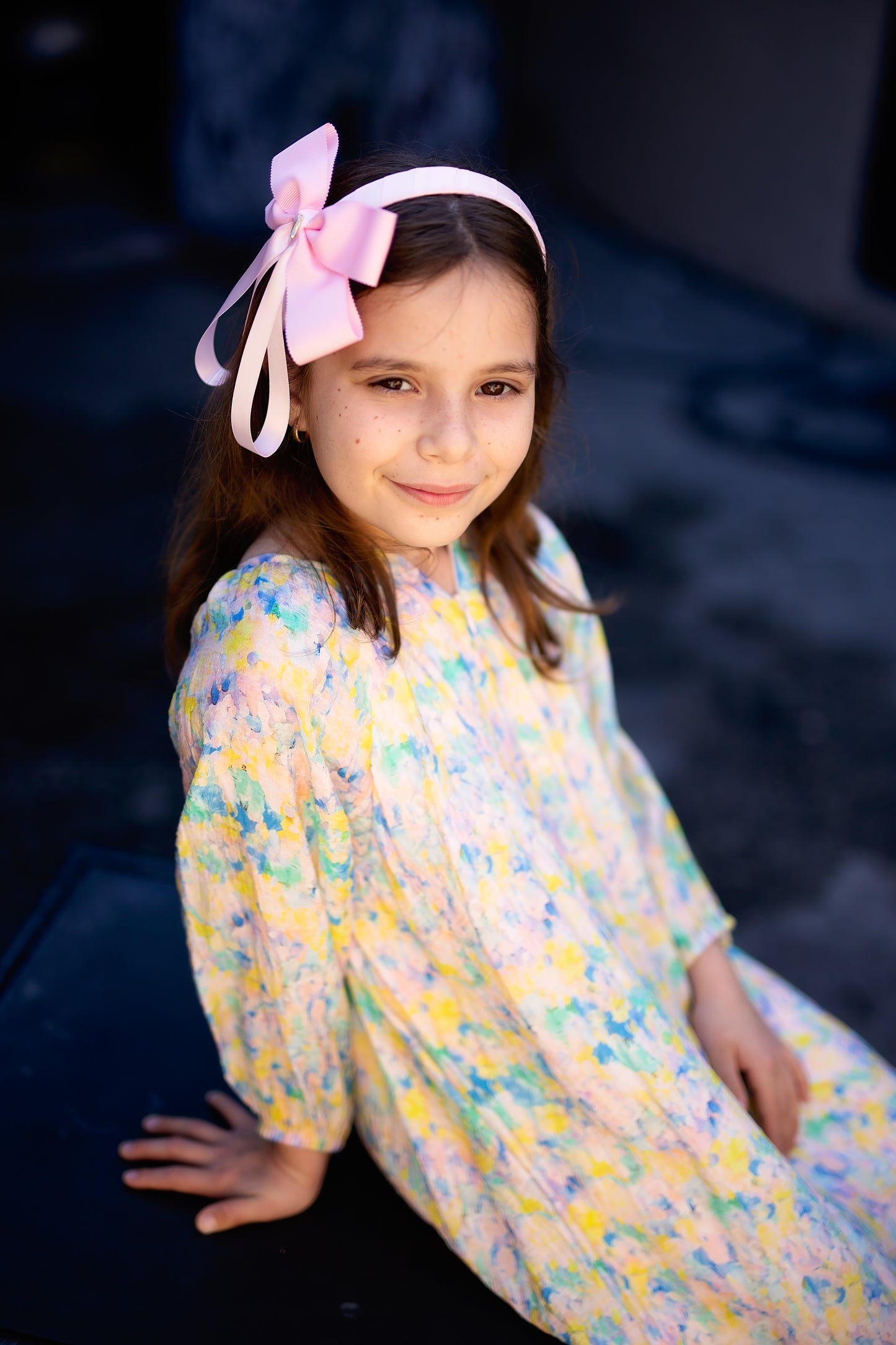 Noa Bow Headband - Powder Pink