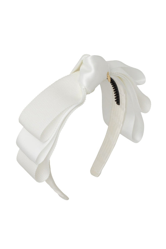 Knotted Heather Duo Headband - White