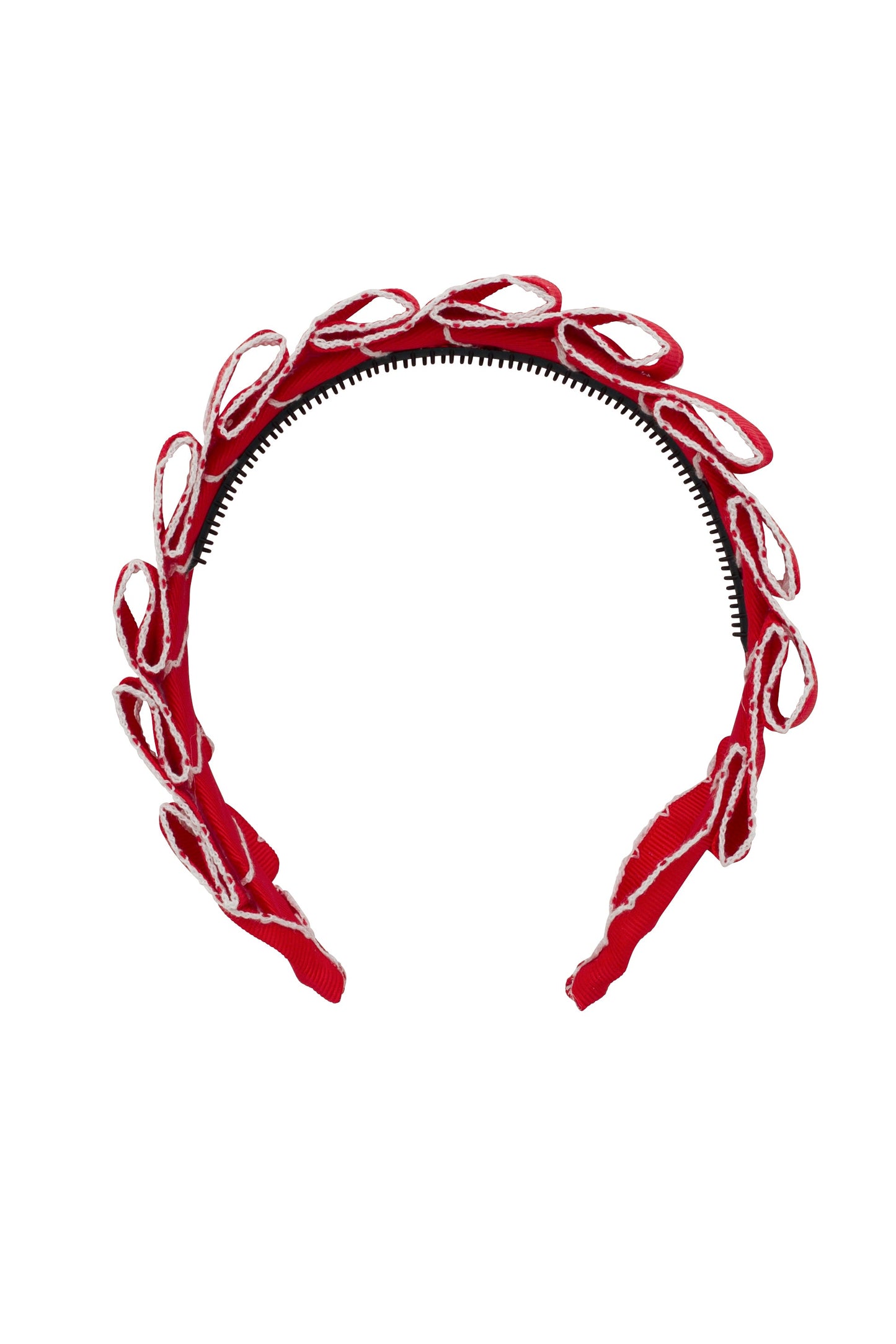 Layered Moonstitch Headband - Red