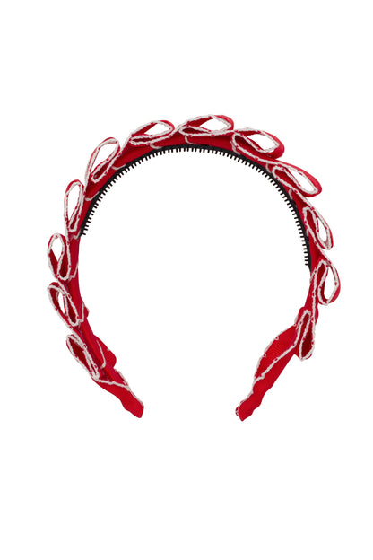 Layered Moonstitch Headband - Red