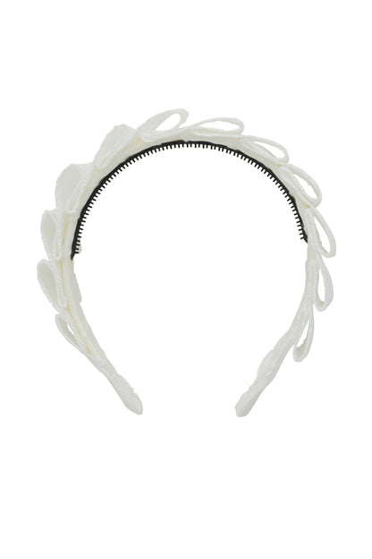 Layered Moonstitch Headband - White