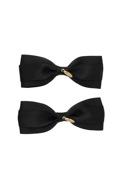 Layla Duo Bow Clip Set of 2 - Black
