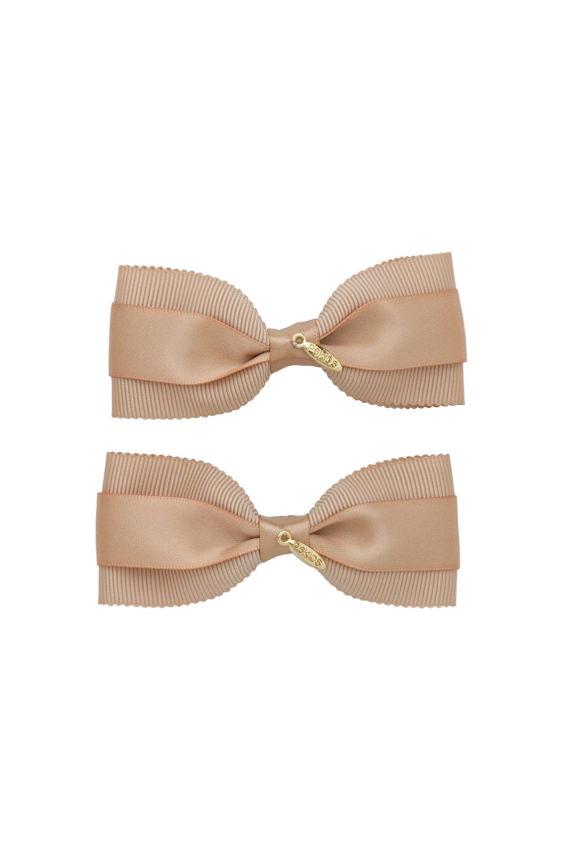Layla Duo Bow Clip Set of 2 - Tan