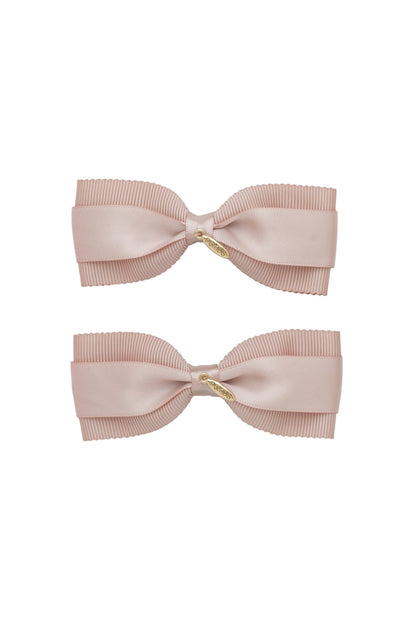 Layla Duo Bow Clip Set of 2 - Vanilla