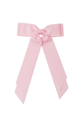 Madeline Petersham Long Tail Bow Clip - Pink