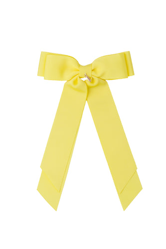 Madeline Petersham Long Tail Bow Clip - Lemon Yellow